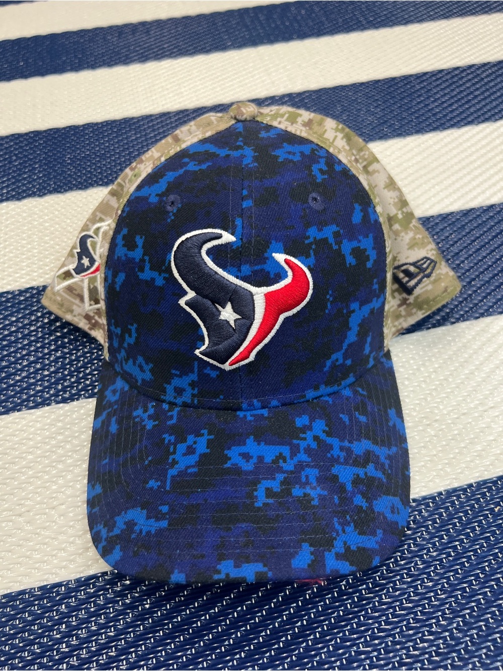 New Era Houston Texans Blue Digital Camo Strapback Hat